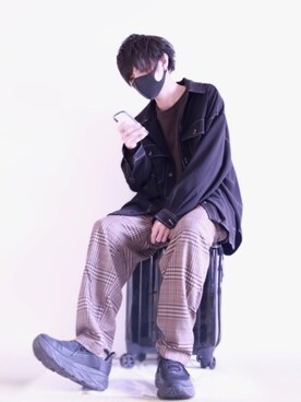 「チェック柄に恋してる」｜「アイテム（福袋/福箱）」を使った、TJさん（メンズ・177cm）の秋コーディネート