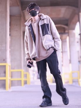 「NEW BALANCE（ニューバランス）のNew Balance ニューバランス ML703BC(D) TRIPLE BK(BC)（スニーカー）」を使った、TJさん（メンズ・177cm）の秋コーディネート
