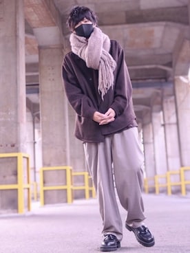 「ブラウンコーデ」｜「アイテム（福袋/福箱）」を使った、TJさん（メンズ・177cm）の冬コーディネート