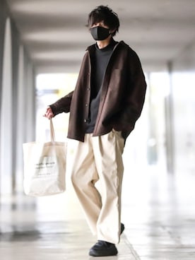 「レザー」｜「アイテム（福袋/福箱）」を使った、TJさん（メンズ・177cm）の冬コーディネート