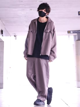 「Confirm（コンファーム）のアイテム（ブルゾン）」を使った、TJさん（メンズ・177cm）の春コーディネート