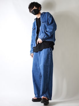 「EDWIN（エドウィン）のアイテム（セットアップ）」を使った、TJさん（メンズ・177cm）の春コーディネート