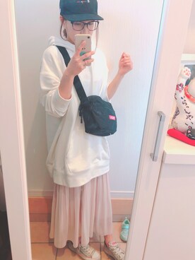 Mika ☆さんの「ハイウエストシフォンプリーツスカート（丈標準76～80cm）」を使ったコーディネート