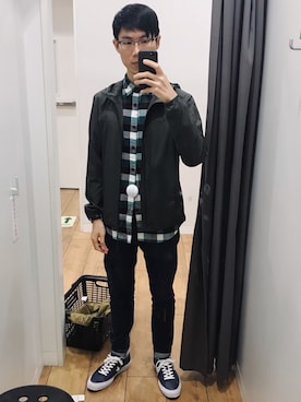 「アイテム（スタジャン、ブラウン系）」を使った、Penさん（メンズ・176cm）の秋コーディネート