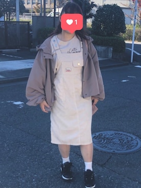 「apres jour（アプレジュール）のアイテム（ジャンパースカート）」を使った、hhhaさん（レディース・156cm）の秋コーディネート