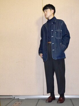 「COMME CA ISM（コムサイズム）のアイテム（デニムジャケット）」を使った、Oriさん（メンズ・165cm）の秋コーディネート