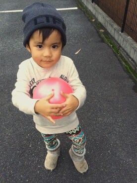 「e.a.B（エーアーベー）のアイテム」を使った、*mahalo*さん（キッズ・100cm）の春コーディネート