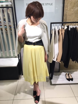 「ベルイエロー」｜「アイテム（ブルゾン）」を使った、NATSUKOさん（レディース・167cm）の春コーディネート