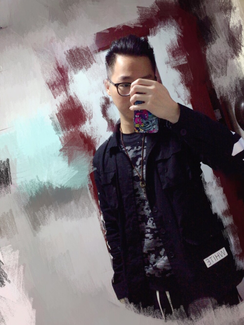 「冬」｜「off whiteのアイテム（ジャケット/アウター、ブラック系）」を使った、Steve_ChanHaiFongさん（メンズ・175cm）の秋コーディネートの1枚目の写真
