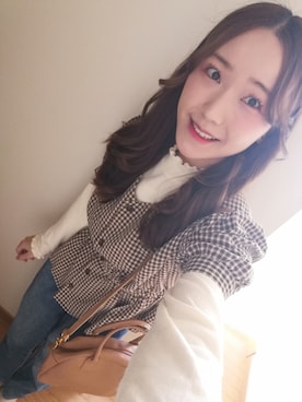 「present（プレゼント）のアイテム（イヤリング）」を使った、ayamoreさん（レディース・161cm）の春コーディネート