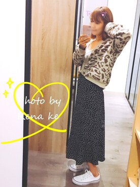 「水玉」｜「アイテム（ベスト）」を使った、Rena Keさん（レディース・168cm）の秋コーディネート