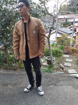 「アイテム（サングラス、ブルー系）」を使った、ｴｲﾁﾞさん（メンズ・169cm）の冬コーディネート