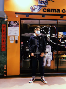 「PROVIDERのアイテム（ジャケット/アウター）」を使った、Yu Shuo Changさん（メンズ・180cm）の冬コーディネート