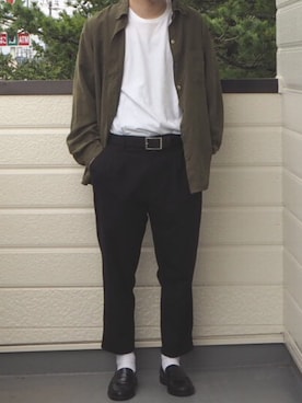 「UP START（アップスタート）のアイテム（パンツ）」を使った、maruさん（メンズ・165cm）の春コーディネート