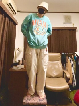「Right-on（ライトオン）のアイテム（カーゴパンツ）」を使った、あきあきさん（メンズ・178cm）の春コーディネート