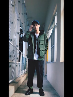 「PUMA（プーマ）のアイテム（帽子）」を使った、szgo さん（メンズ・177cm）の春コーディネート