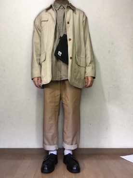 「CHUMS（チャムス）のアイテム（ショルダーバッグ）」を使った、yu1104さん（メンズ・170cm）の春コーディネート