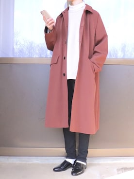 「HARUTA」｜「アイテム（ステンカラーコート）」を使った、ys.さん（メンズ・173cm）の春コーディネート