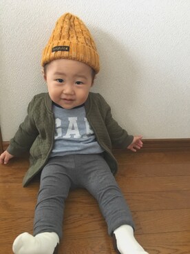 「GAPbaby」｜かっすさん（キッズ・80cm）の秋コーディネート