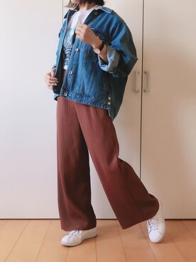 「SOMETHING（サムシング）のアイテム（ジャケット/アウター）」を使った、Soさん（レディース・160cm）の春コーディネート