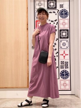 「USAコットン」｜「アイテム（キャップ）」を使った、coen ジマティさん（レディース・160cm）の春コーディネート