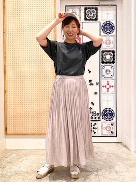 「USAコットン」｜「アイテム（キャップ）」を使った、coen ジマティさん（レディース・160cm）の春コーディネート