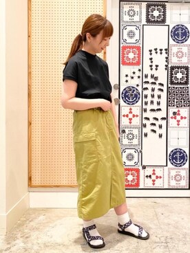 「USAコットン」｜「アイテム（サンダル）」を使った、coen ジマティさん（レディース・160cm）の春コーディネート