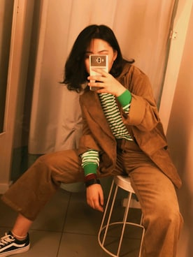 「灯芯绒」｜蘆zitさん（レディース・165cm）の秋コーディネート