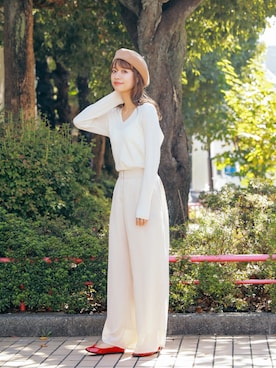 「ユニクロニット」｜natsukoakahani さん（レディース・165cm）の秋コーディネート