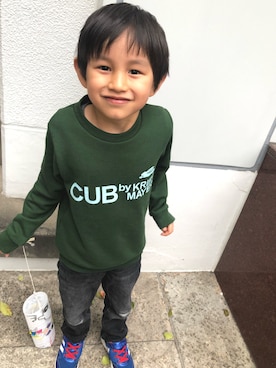「CUB by KRIFF MAYER（カブバイクリフメイヤー）のアイテム」を使った、A&Sさん（キッズ・120cm）の春コーディネート