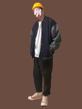 「PRO CLUB （プロクラブ）のアイテム（スウェット）」を使った、TEEさん（メンズ・182cm）の秋コーディネート