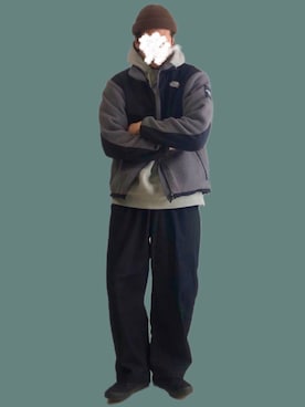 「ノースフェイス」｜TEEさん（メンズ・182cm）の冬コーディネート