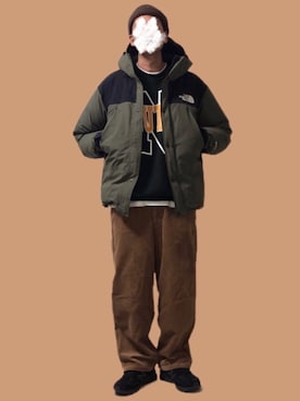「アイテム（スウェット）」を使った、TEEさん（メンズ・182cm）の冬コーディネート