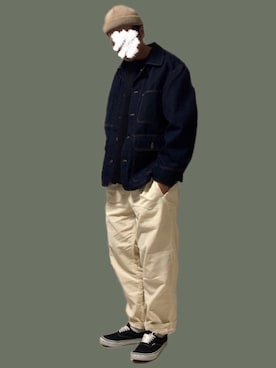「アイテム（帽子）」を使った、TEEさん（メンズ・182cm）の冬コーディネート