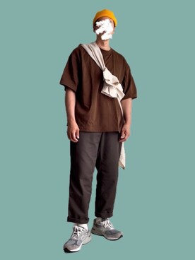 「993」｜「アイテム（帽子）」を使った、TEEさん（メンズ・182cm）の夏コーディネート