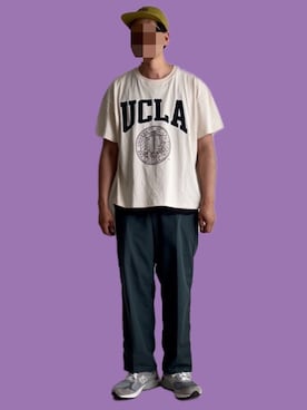 「アイテム（チノパンツ）」を使った、TEEさん（メンズ・182cm）の夏コーディネート