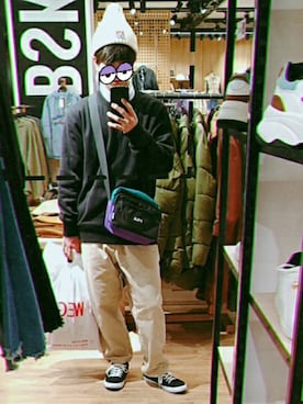 「FILA（フィラ）のアイテム（バッグ）」を使った、すうだんさん（メンズ・165cm）の冬コーディネート
