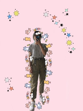 「PULL&BEAR（プルアンドベア）のアイテム（チノパンツ）」を使った、NilDesperandum__さん（レディース・160cm）の夏コーディネート