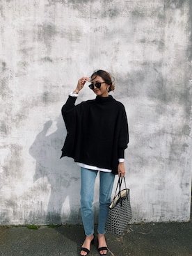 「MOUSSY（マウジー）のMVS SKINNY（デニムパンツ）」を使った、nachiicoooさん（レディース・159cm）の秋コーディネート