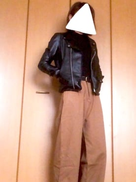 「niko and...（ニコアンド）のアイテム（ライダースジャケット）」を使った、iさん（レディース・162cm）の秋コーディネート