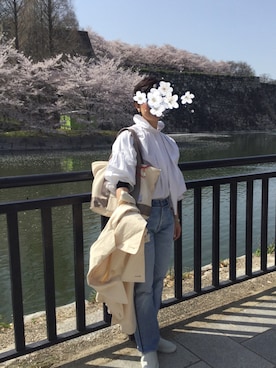 「城」｜akiフォーさん（レディース・163cm）の春コーディネート