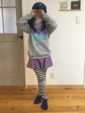 「F.O.KIDS（エフオーキッズ）のアイテム（キャップ）」を使った、あいまな1210さん（キッズ・135cm）の秋コーディネート