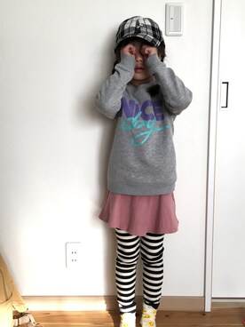 「F.O.KIDS（エフオーキッズ）のアイテム（キャップ）」を使った、あいまな1210さん（キッズ・130cm）の春コーディネート