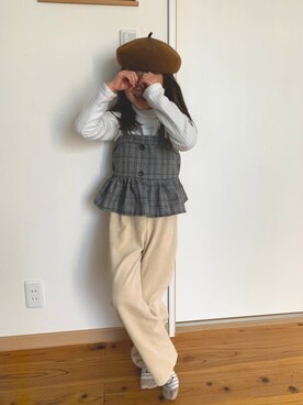 「Samansa Mos2（サマンサ モスモス）のアイテム（帽子）」を使った、あいまな1210さん（キッズ・130cm）の冬コーディネート