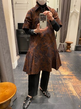 Toga Pulla トーガ プルラ マーブルプリント ワンピースを使った人気ファッションコーディネート Wear