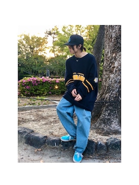 「MARITHE + FRANCOIS GIRBAUD（マリテフランソワジルボー）のアイテム（Tシャツ/カットソー）」を使った、yusan0314さん（メンズ・168cm）の春コーディネート
