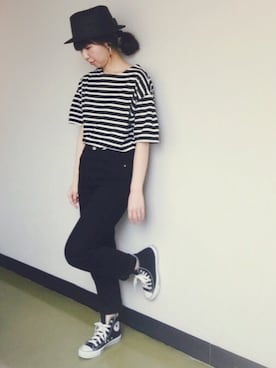 「コンバース ハイカット」｜Chiemiさん（レディース・154cm）の夏コーディネート