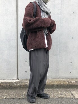 「UNIQLO（ユニクロ）のフリースカーディガン（長袖）（その他アウター）」を使った、'_En_さん（メンズ・164cm）の秋コーディネート