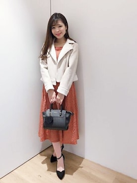 「MISCH MASCH（ミッシュマッシュ）のアイテム（ライダースジャケット）」を使った、MISCH MASCHさん（レディース・156cm）の秋コーディネート