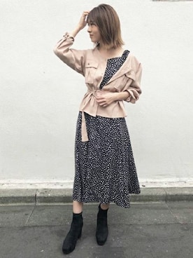 「MISCH MASCH（ミッシュマッシュ）のアイテム（ジャケット/アウター）」を使った、MISCH MASCHさん（レディース・158cm）の秋コーディネート